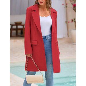 George Women’s Red Longline Single Breasted Jacket Size 16